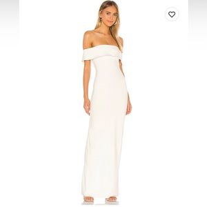 Lovers & Friends Galleria Gown White Wedding Dress Off the Shoulder Medium